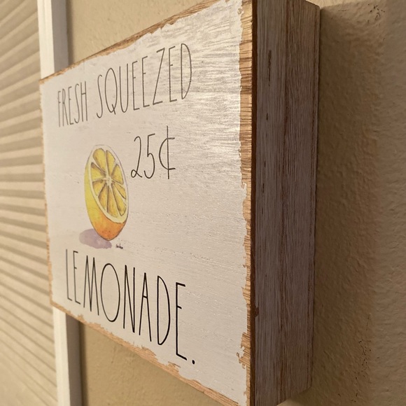 Rae Dunn 25 Cent Lemonade Wood Sign For Tabletops, Shelf or Wall, Lemon Sign - Picture 11 of 16